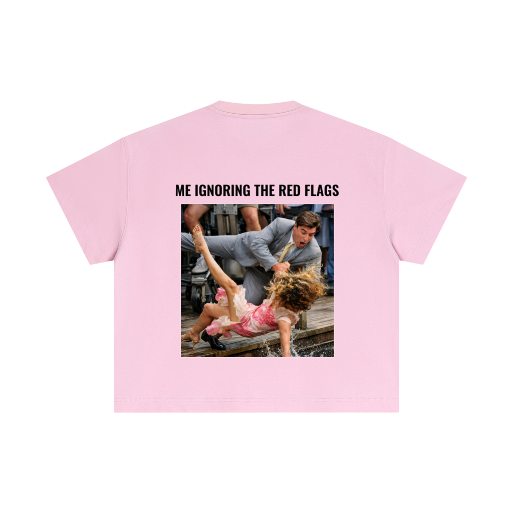 red flag,t shirt,graphic,love,breakup,situationship,carrie bradshaw